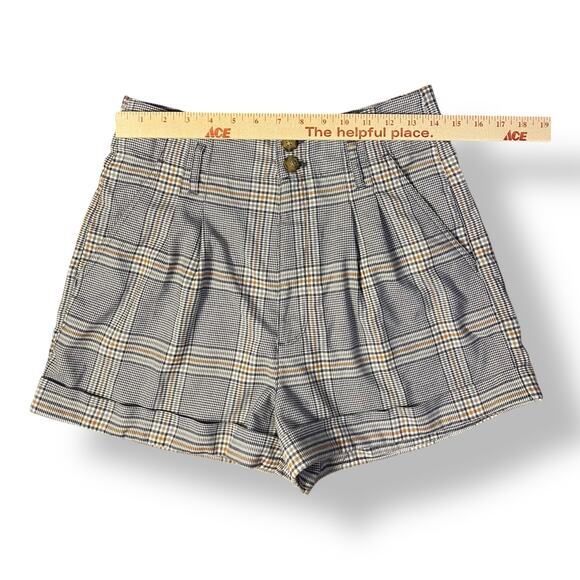 Abercrombie & Fitch Plaid‎ High-Waisted Shorts Womens Size M Preppy - Picture 3 of 10